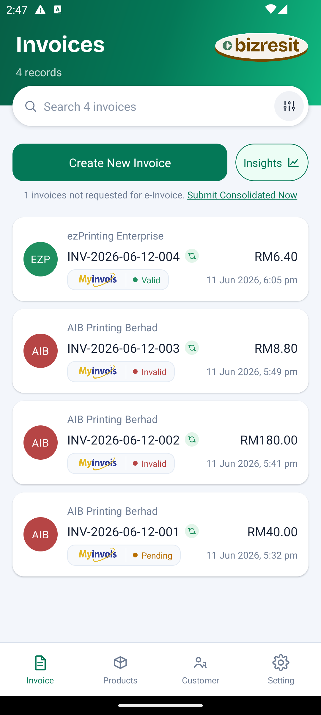 BizResit app screenshot 1